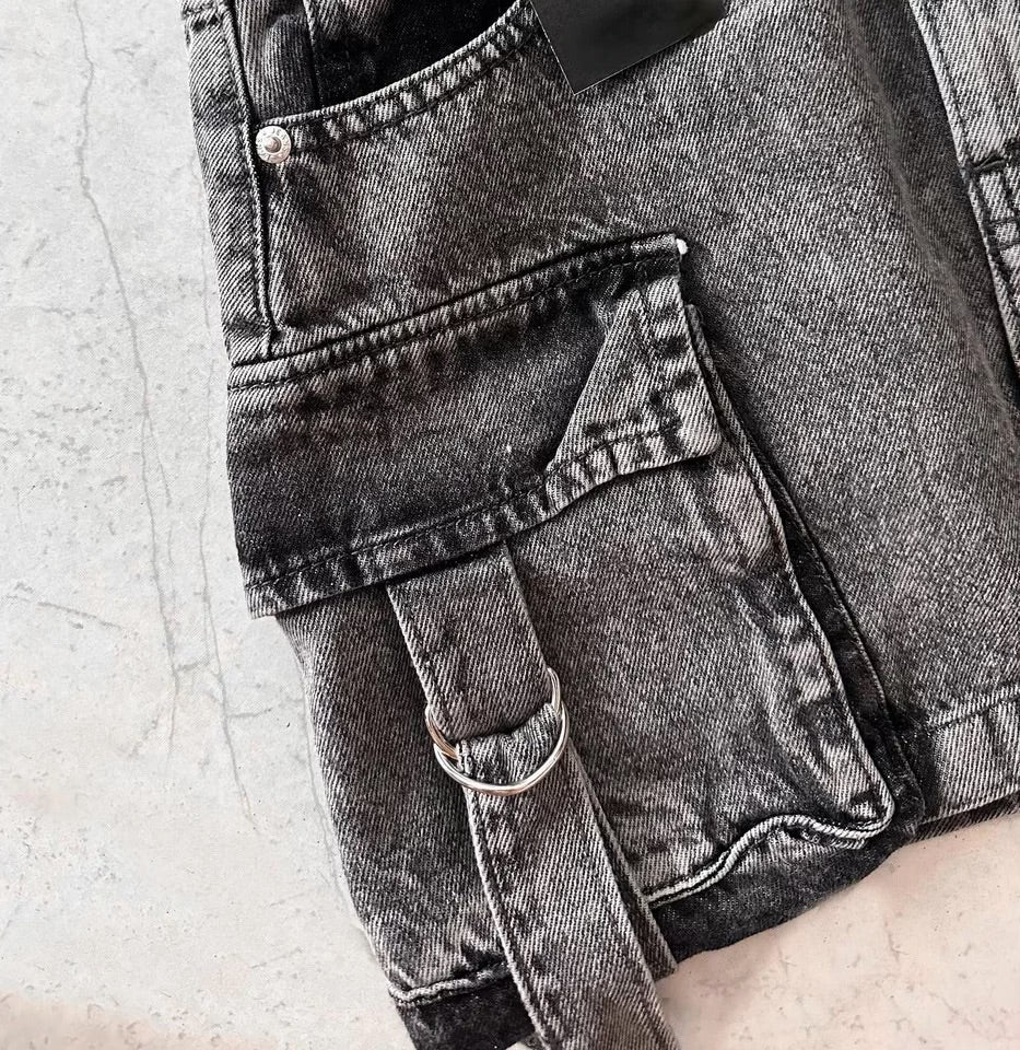 Pocket denim skirt
