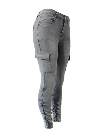 Cargo denim pants