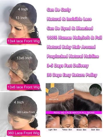Loose deep wave HD lace front wig