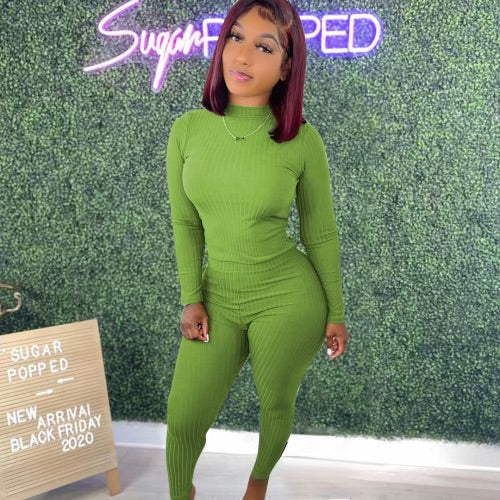 Undaunted’s Ribbed long sleeve 2 piece set