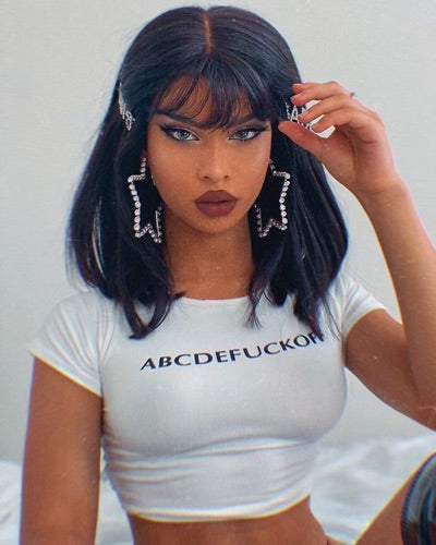 Alphabet crop tee