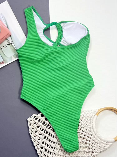 One shoulder one piece swimsuit