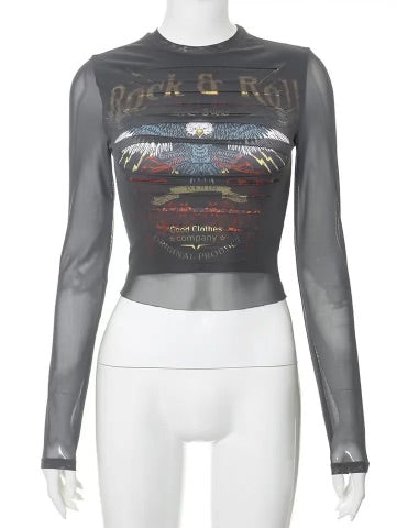 Long Mesh Graphic Tee