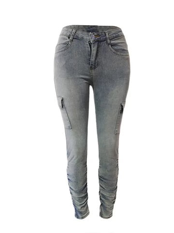 Cargo denim pants