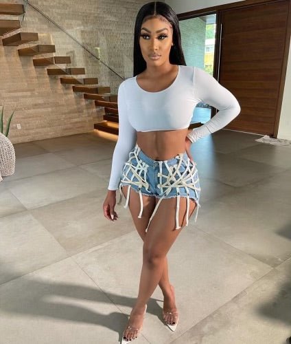 Cross bandage shorts