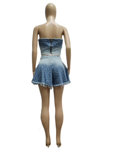 Tube top short set