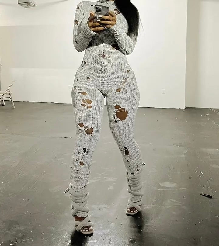 Hallow knitted one piece