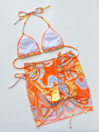 Draw string 3 piece bikini