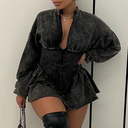 Zipper mini dress