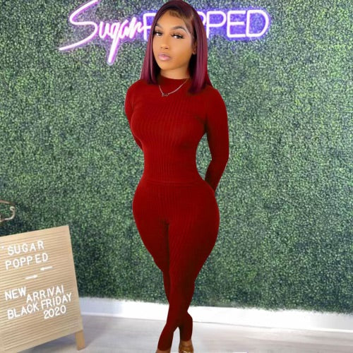 Undaunted’s Ribbed long sleeve 2 piece set