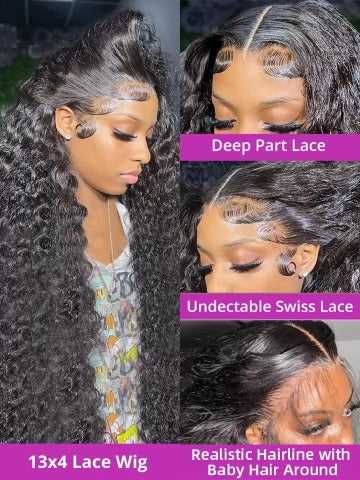 Loose deep wave HD lace front wig