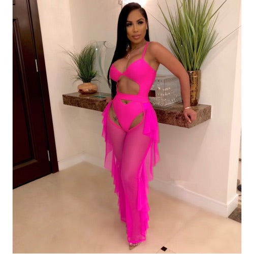 Two piece mesh swimsuit