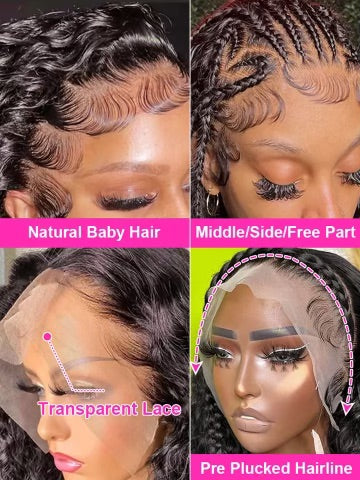 Loose deep wave HD lace front wig