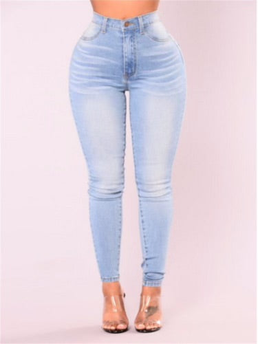 High waist pencil jeans