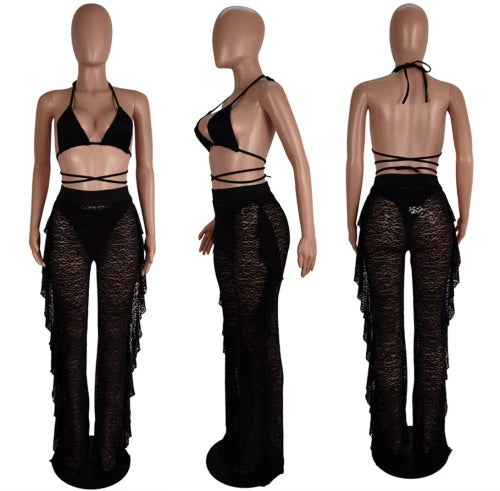 3 piece lace swimsuit set